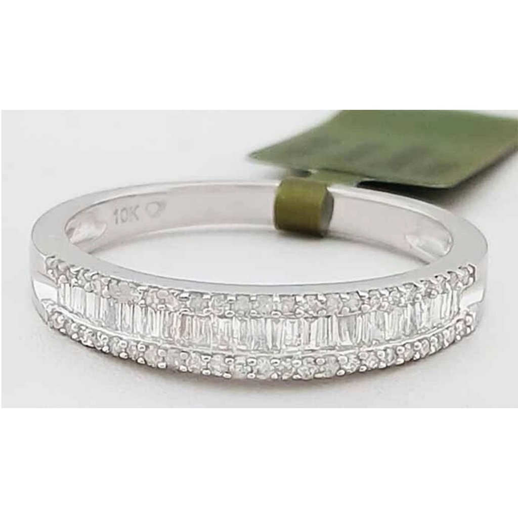 Genuine 1.04 Cts Diamond Ring 10k White Gold